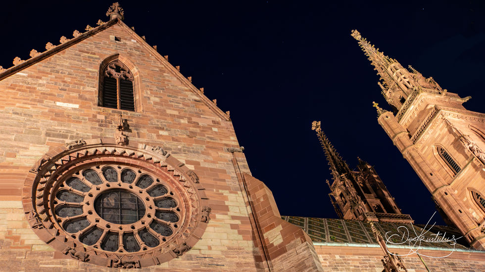 Seitenfassande des Basler Münsters