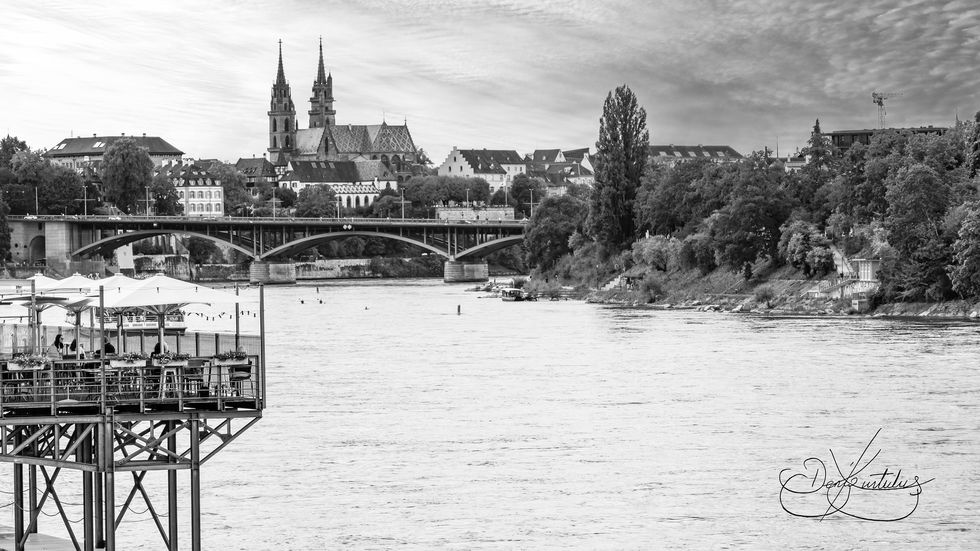Terasse von Le Rhin Bleu und Stadt Aussicht