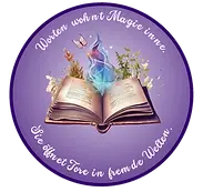 Magisches Buch mit Spruch Worten wohnt klein