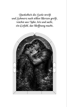 Seite aus dem Druckbuch Anderswelt mit Illustration der beiden Protaginisten
