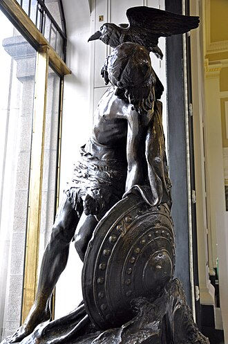 Cuchulainn mit Krähe, Statue 