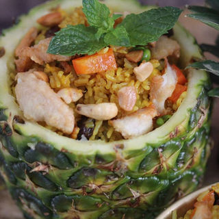 Freshly cooked pineapple fried rice from Kat’s Cuisine in St Albans