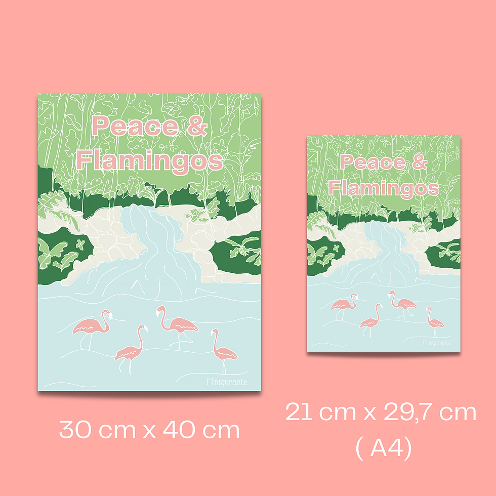 Miniature : affiche décorative illustration flamant rose