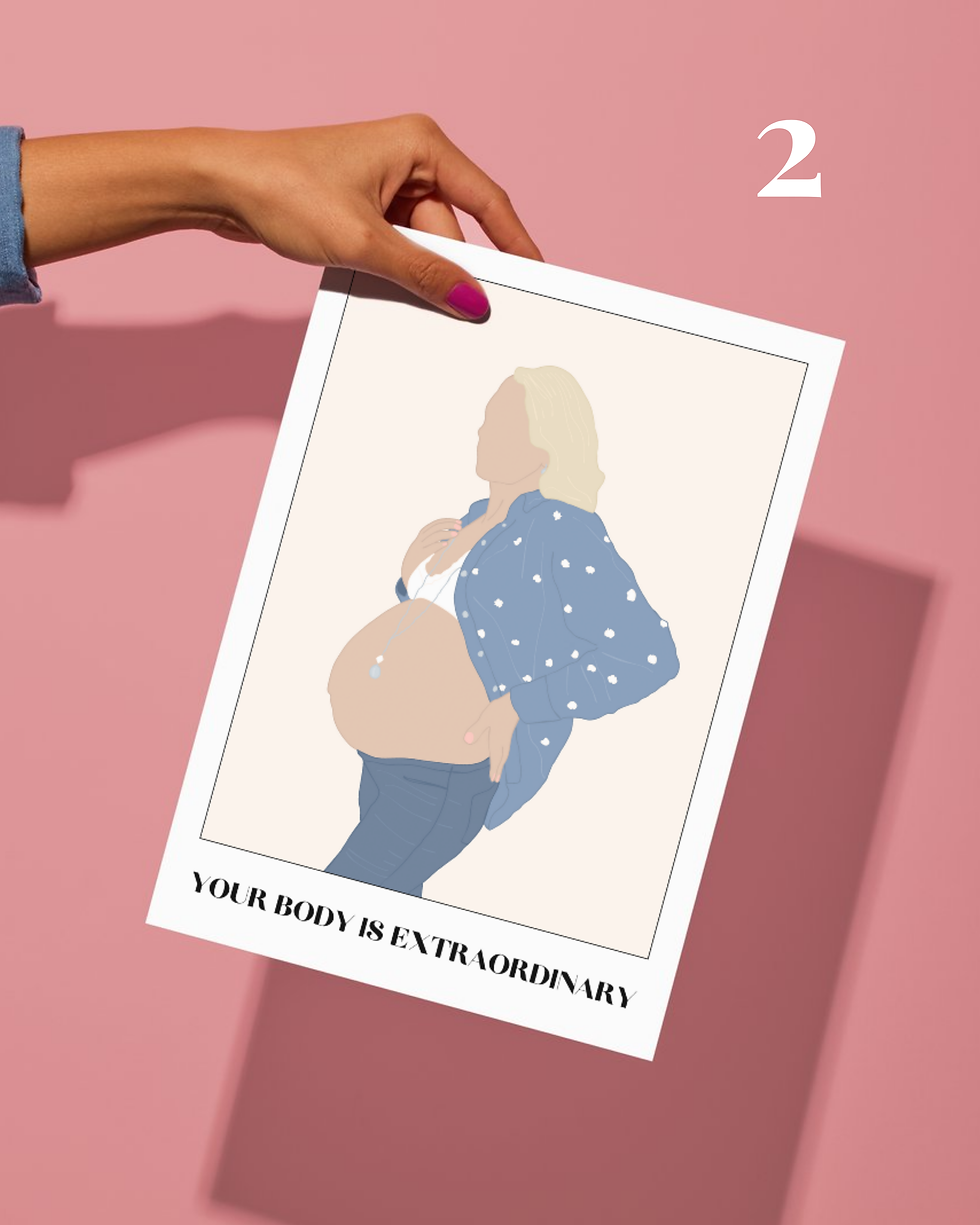 Miniature : affiche décorative personnalisable illustration femme enceinte