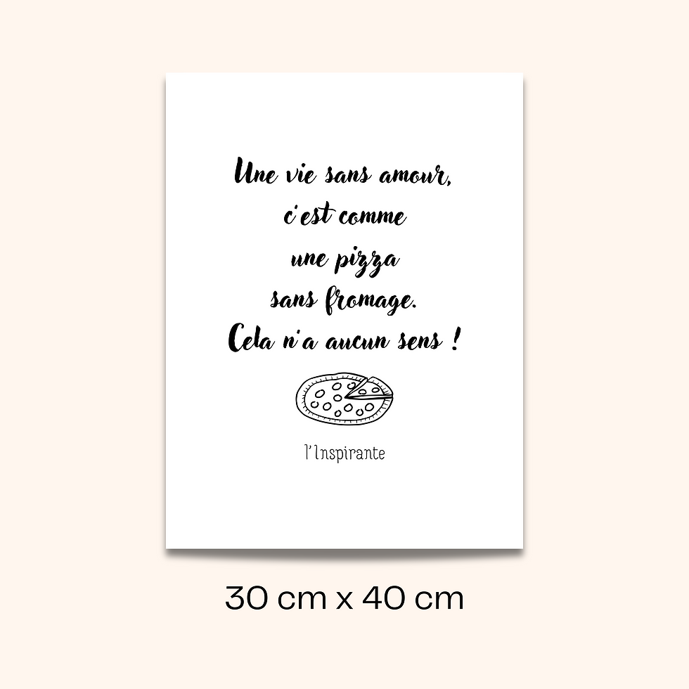 Miniature : affiche décorative citation vie amour raclette foot pizza