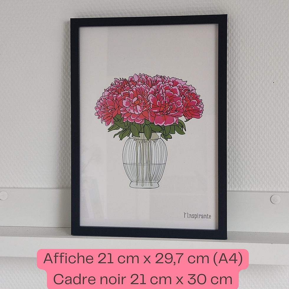 Miniature : affiche décorative illustration bouquet de pivoines