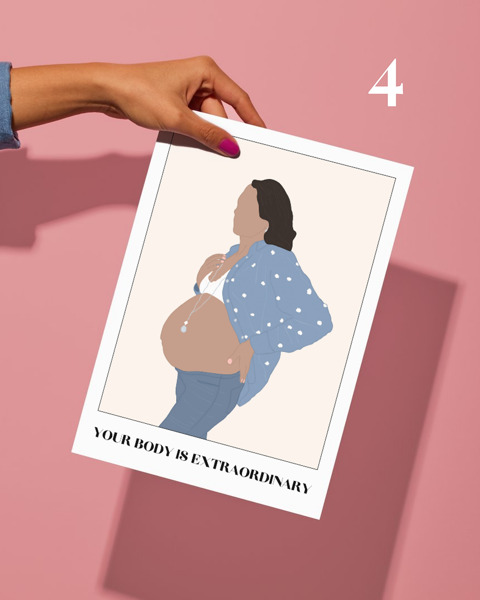 Miniature : affiche décorative personnalisable illustration femme enceinte