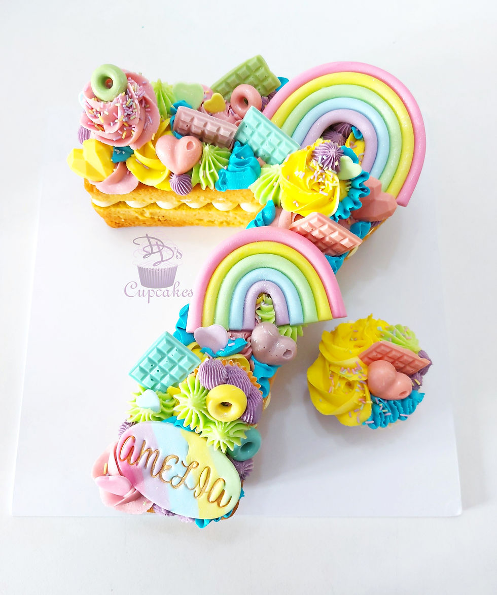 7th Birthday - Bright Rainbows
