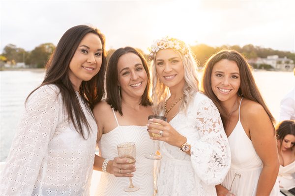 Hens at sunset on Island Party Cruiser