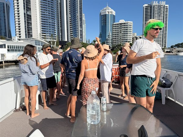 Hens party with Surfers skyline backdrop