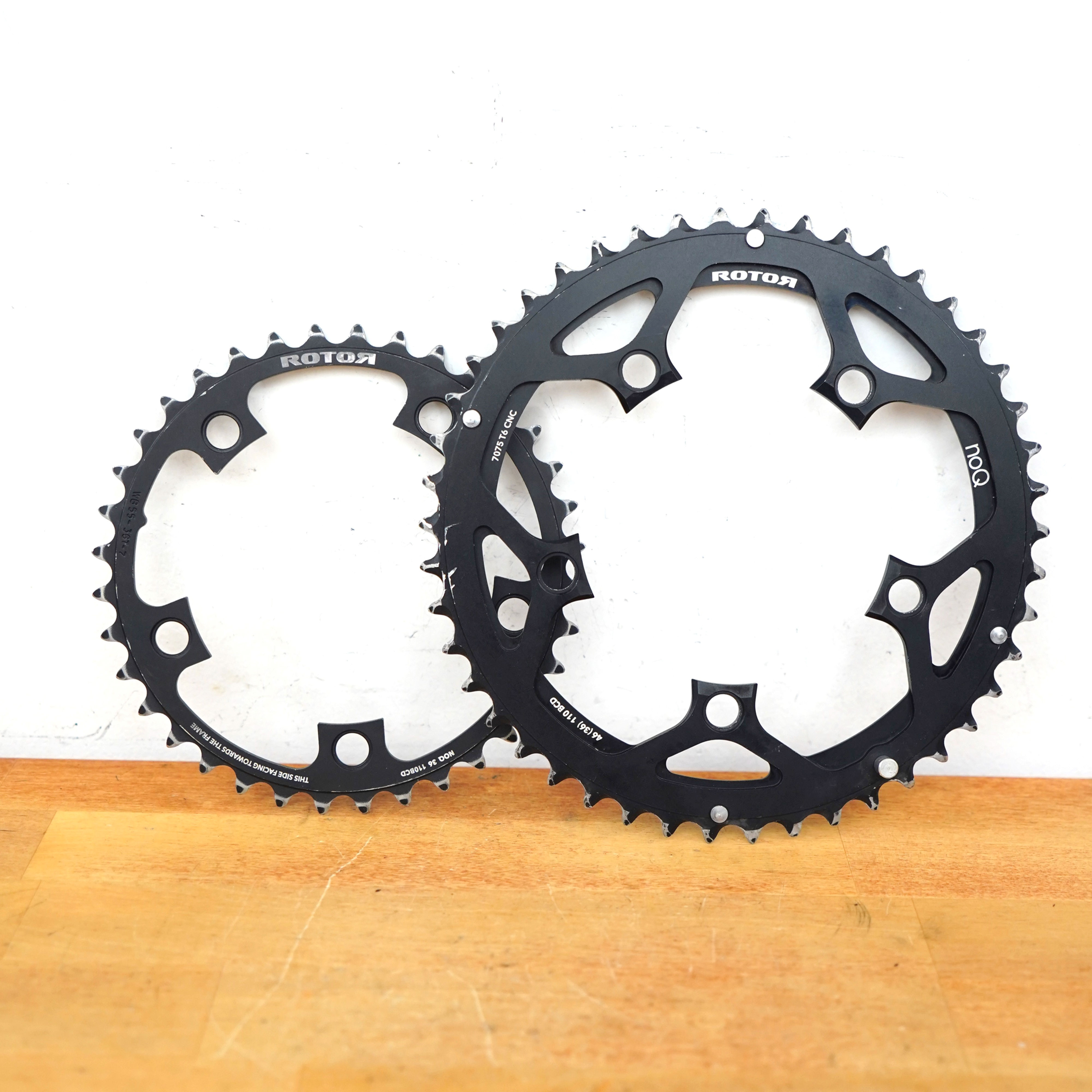Rotor noQ Chainrings 46/36T 110 BCD 7075 T6 CNC Aluminium Road Bike