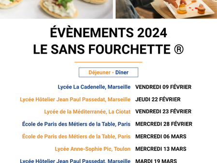 SAVE THE DATE DEBUT 2024 !« LE SANS FOURCHETTE® » 
