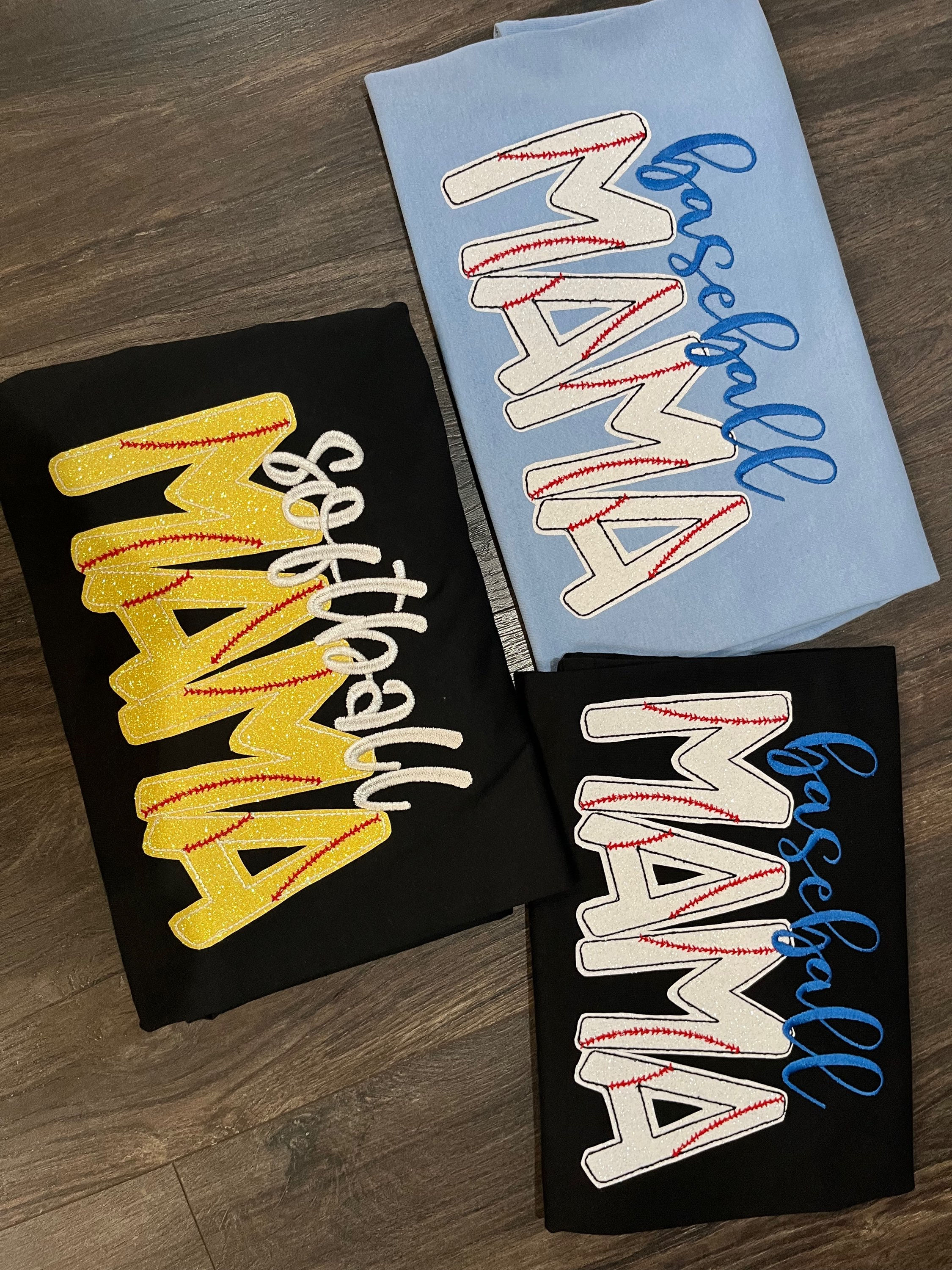 Baseball/Softball Mom Glitter Applique