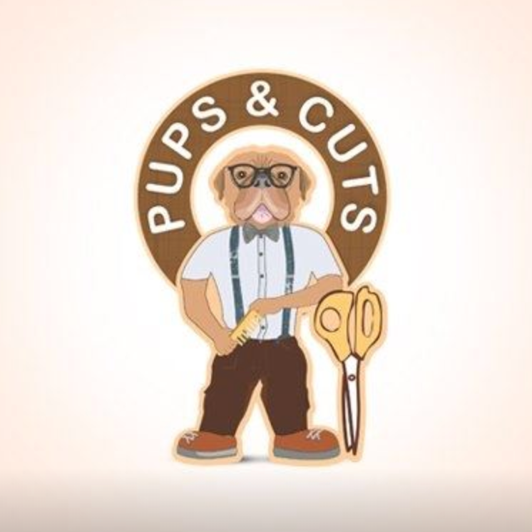 pups and cuts logo - las studio