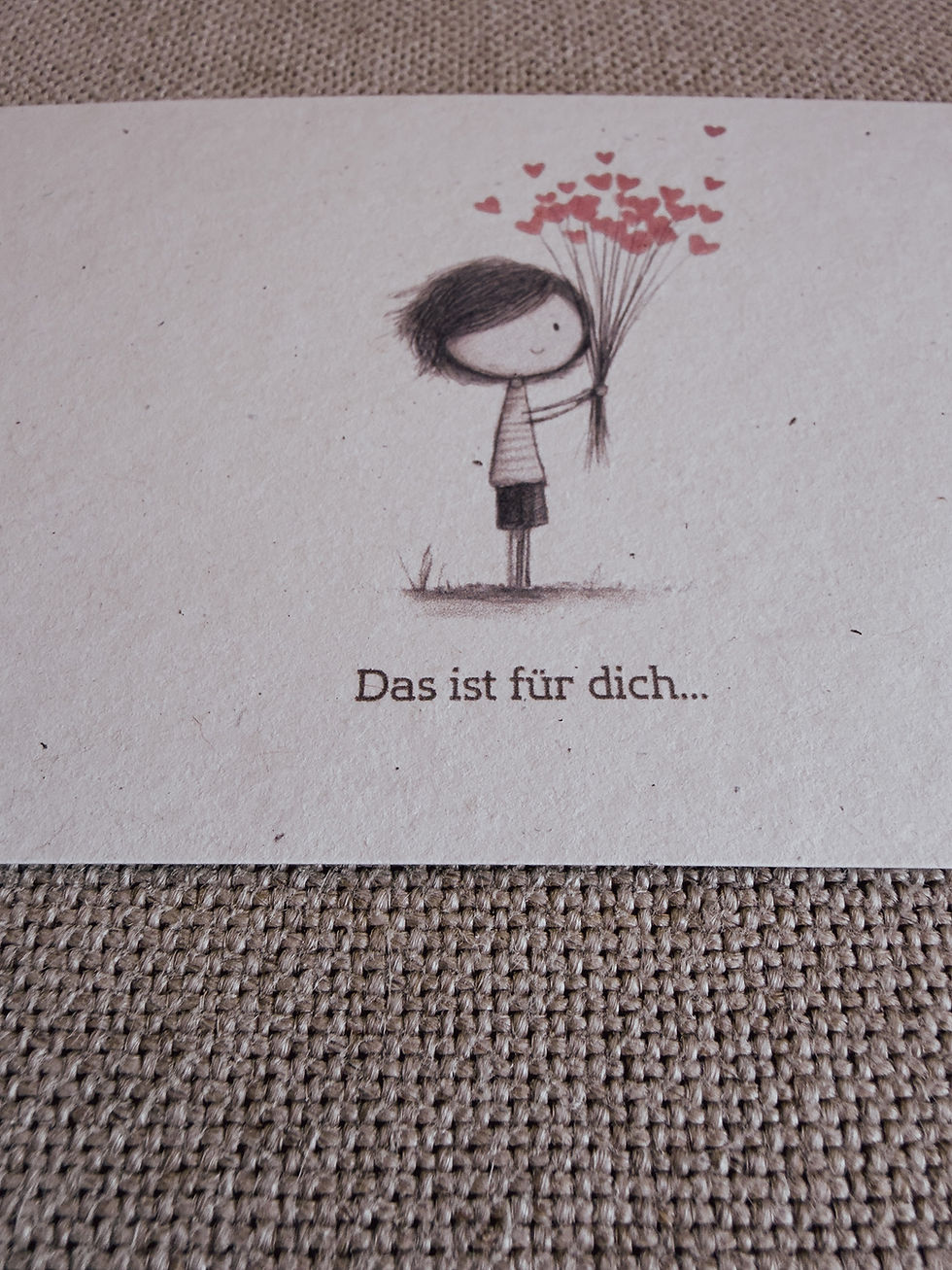 Miniaturbild: Design Postkarte von Lussalvas aus Naturpapier - "Für Dich"... Series
