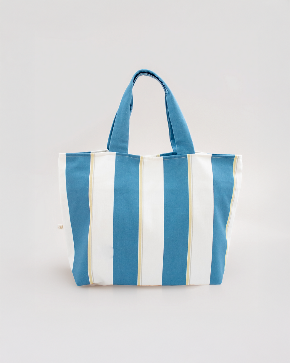 Miniaturbild: Maxi Bag Maia Ocean in Blue und Gelb. 100% Baumwolle. Streifen