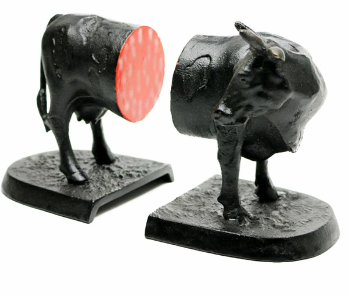 IRON BOOKEND-COW