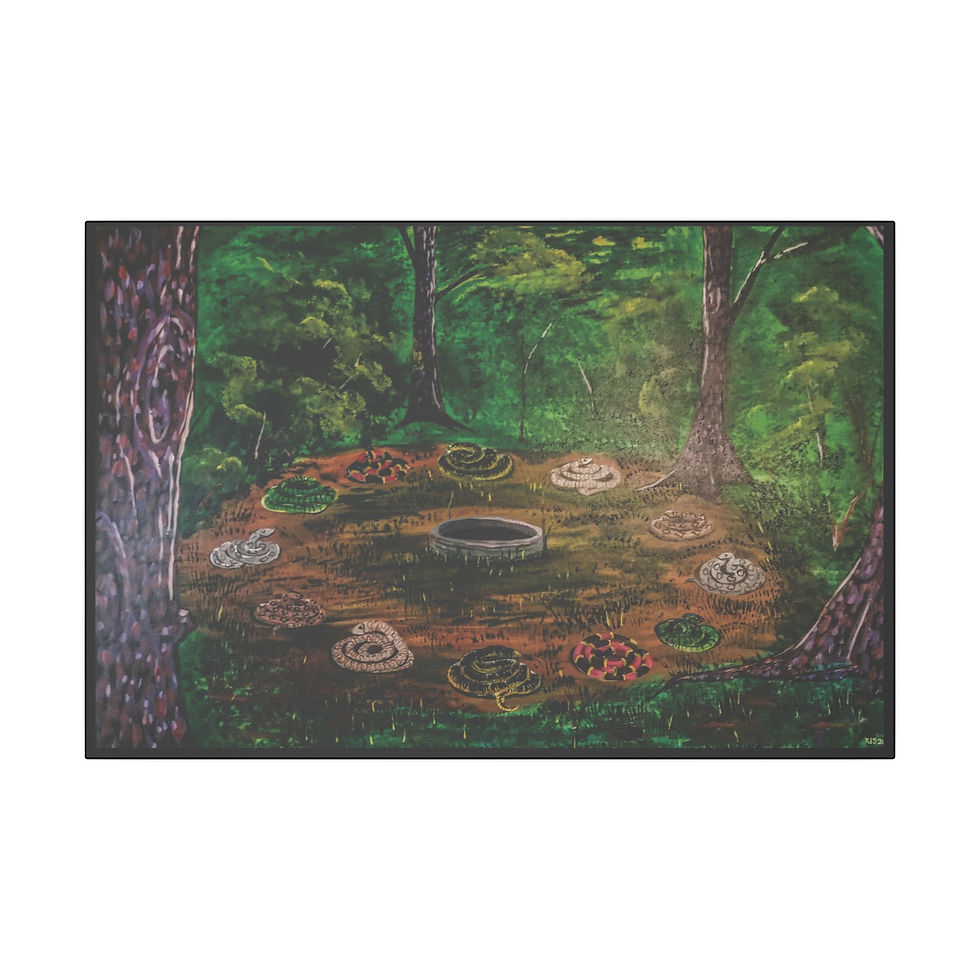 Thumbnail: Mysterious Forest Serpent Canvas Art - Nature-Inspired Stretched Wall Decor