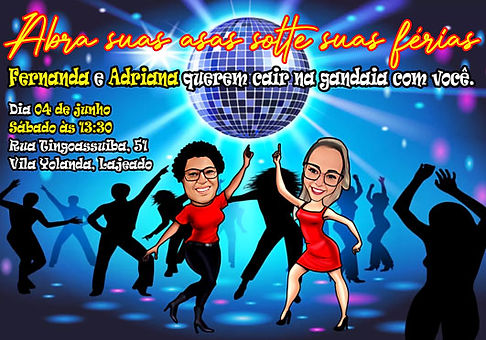 Convite Aniversário com Caricatura