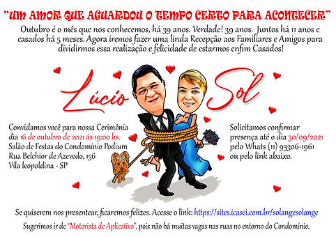 Convite de Casamento Caricatura