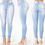 Thumbnail: Bleached Distressed Women Pencil Denim Pants Ankle Length Jeans Skinny Washed Po