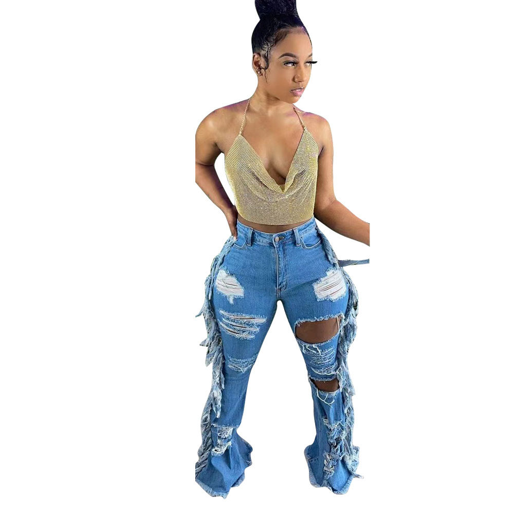 Fashion Leisure Tassel Women Jean