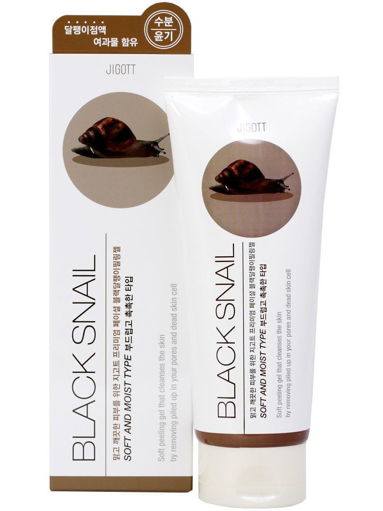 JIGOTT Пилинг-гель Черная улитка, 180мл