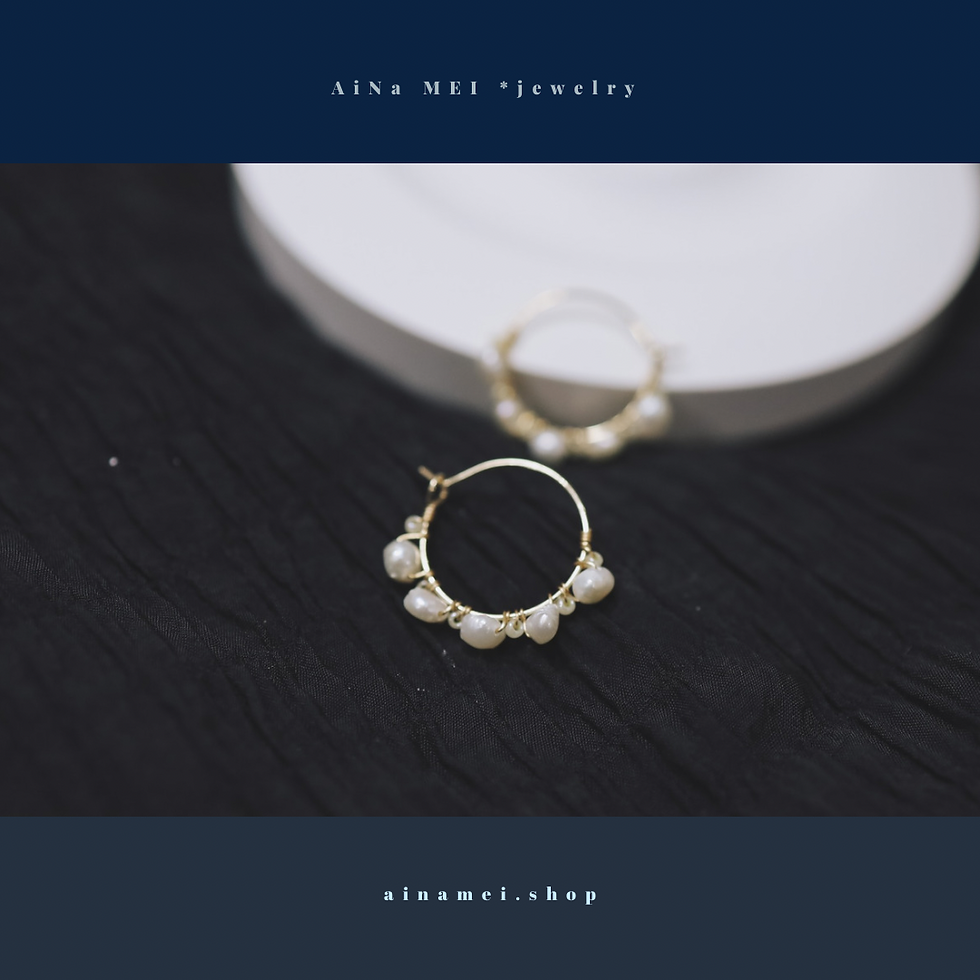 縮圖：半圈巴洛克小珍珠耳環