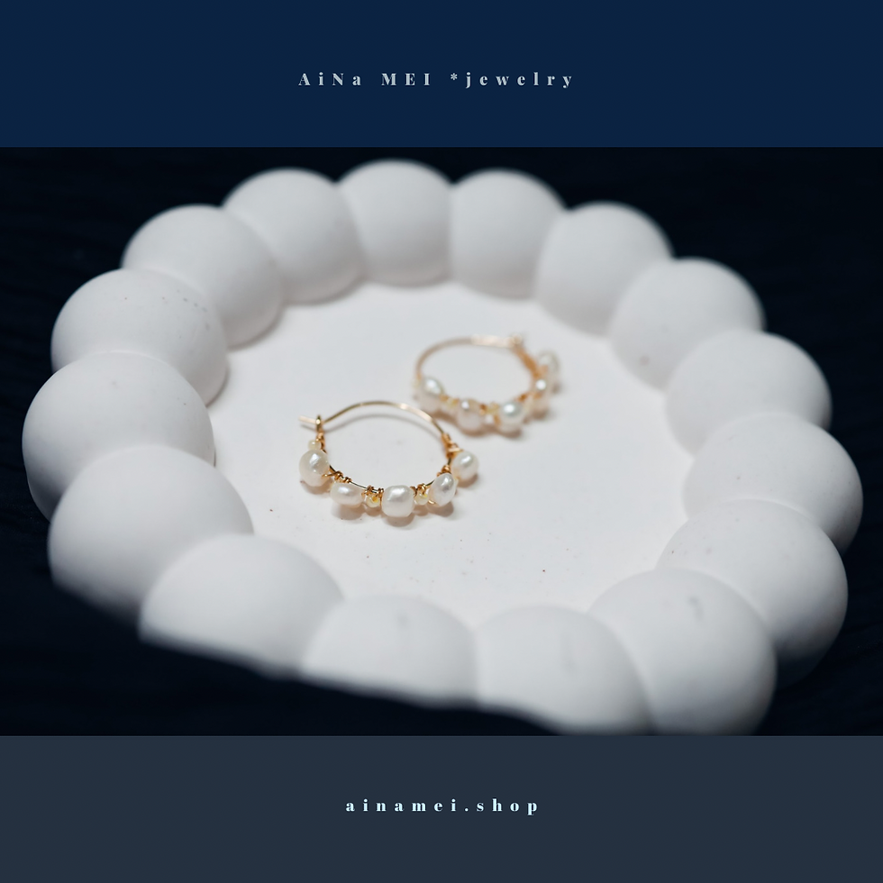 縮圖：半圈巴洛克小珍珠耳環