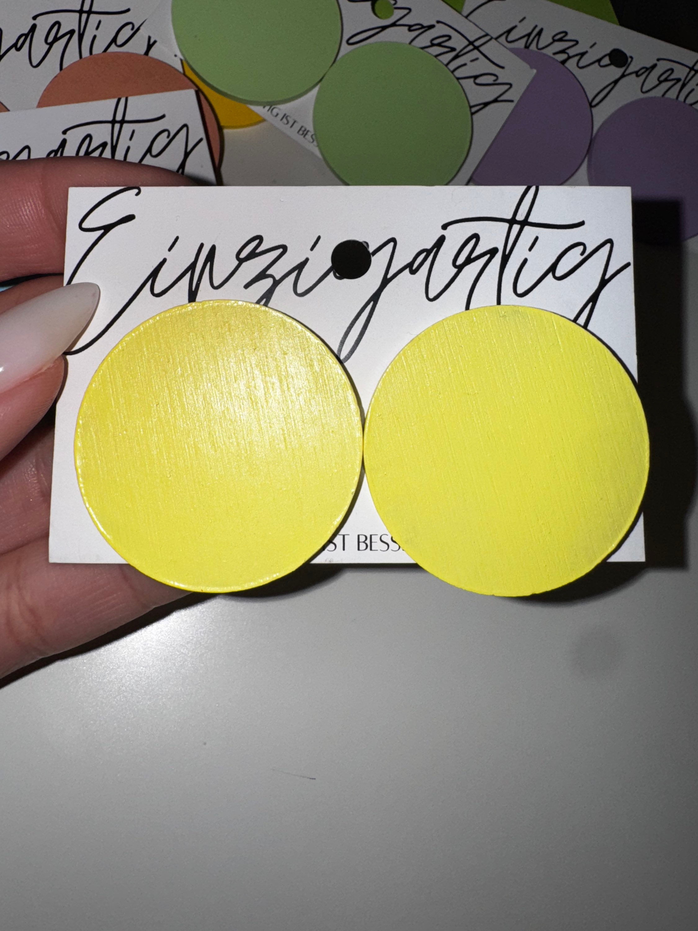 Ohrstecker Holz „hellgelb“