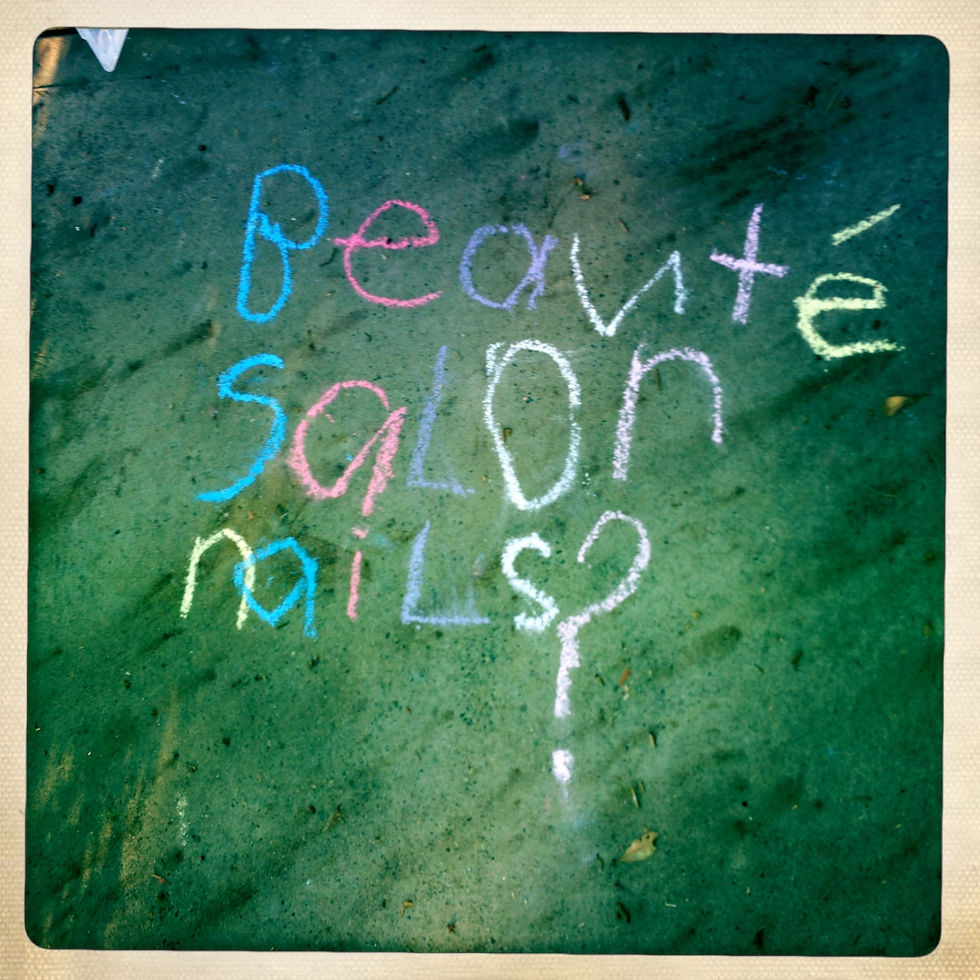 Because I want this to remain a mummy blog, and not morph into a beauty blog, I shall refrain from giving you the contact details of the salon I frequent for manicures. I will only reveal that it is run by the seven-year-old next door and she charges by the fingernail.