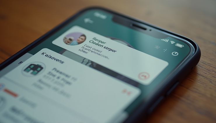 Close-up view of a smartphone showing a mobile coupon notification with a discount offer