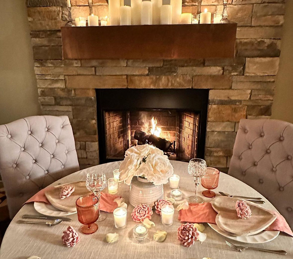 Beautiful soft pink table setting