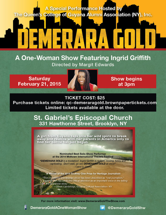 Alum Ingrid Griffith brings DEMERARA GOLD back to NYC!