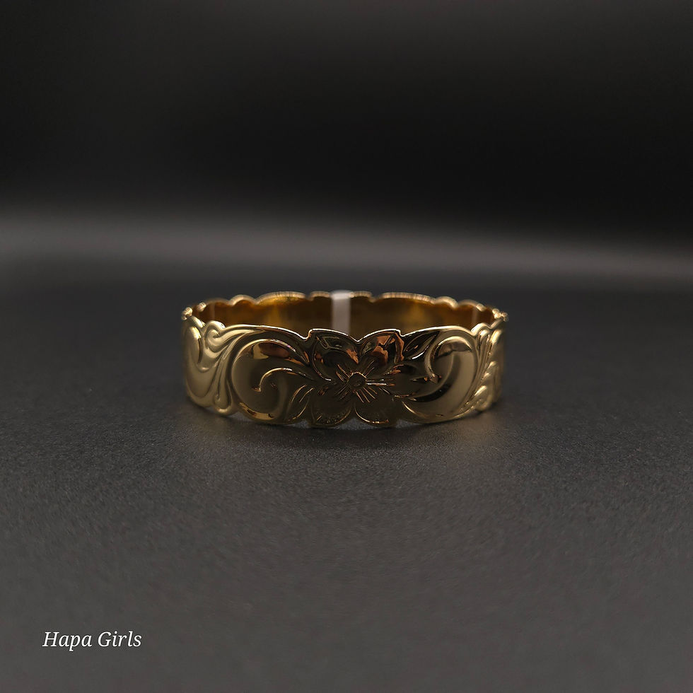 Thumbnail: 17mm, Gold Plated Plumeria Scroll (Scalloped)