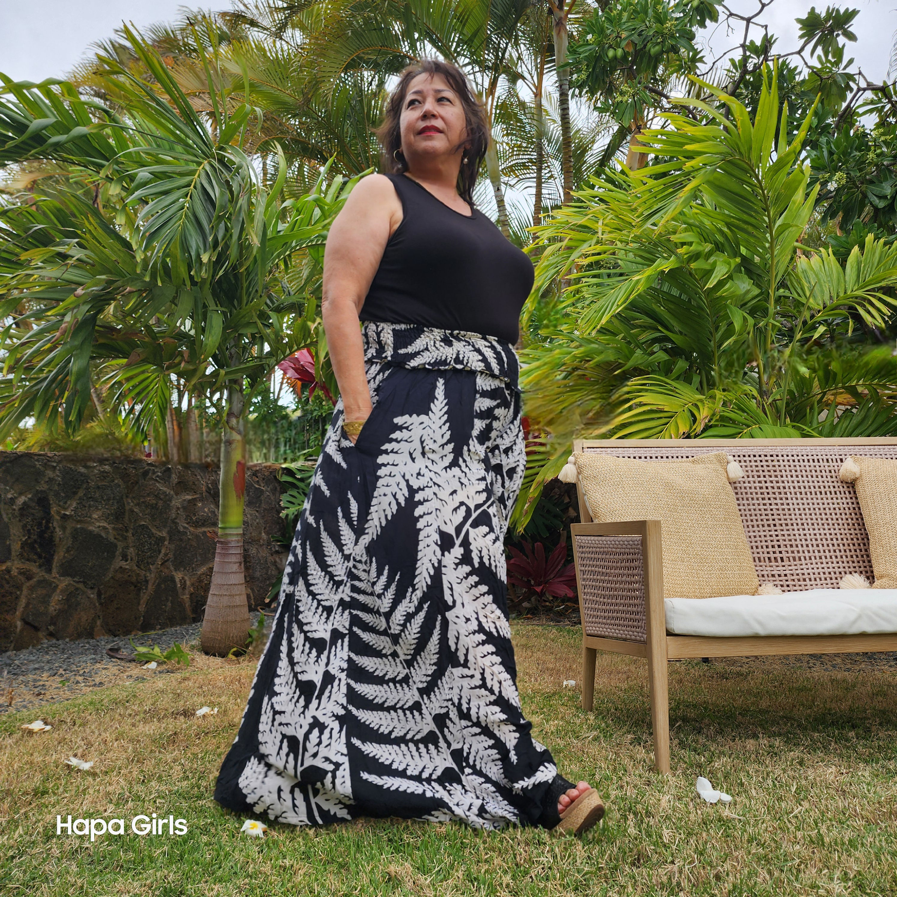 Palazzo Plus Pants Palapalai Black/Papyrus (Size 0-3XL)