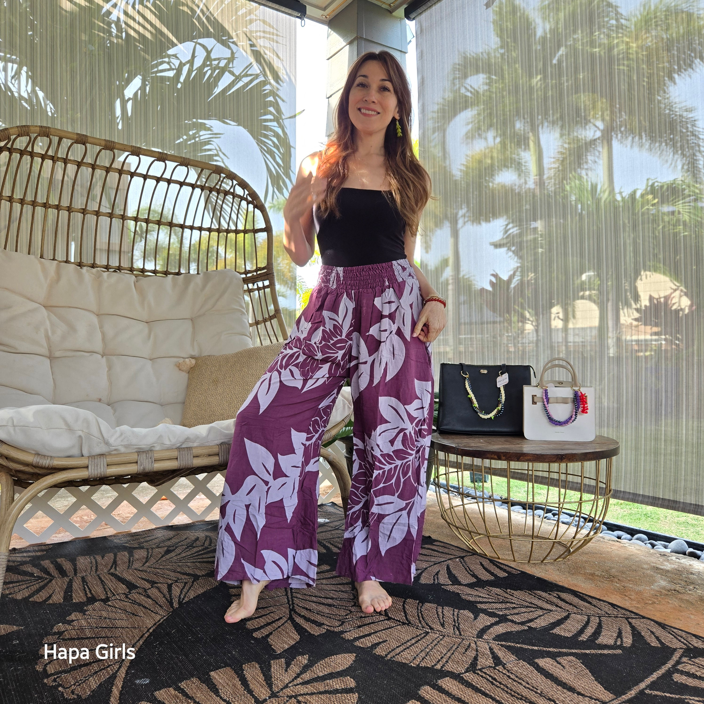 Palazzo Pants Maile Lei Violet/Liliac (Size 0-14)