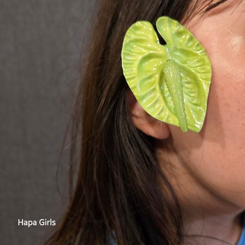 Anthurium Flower Hair Pick (Light Green) | Hapa Girls