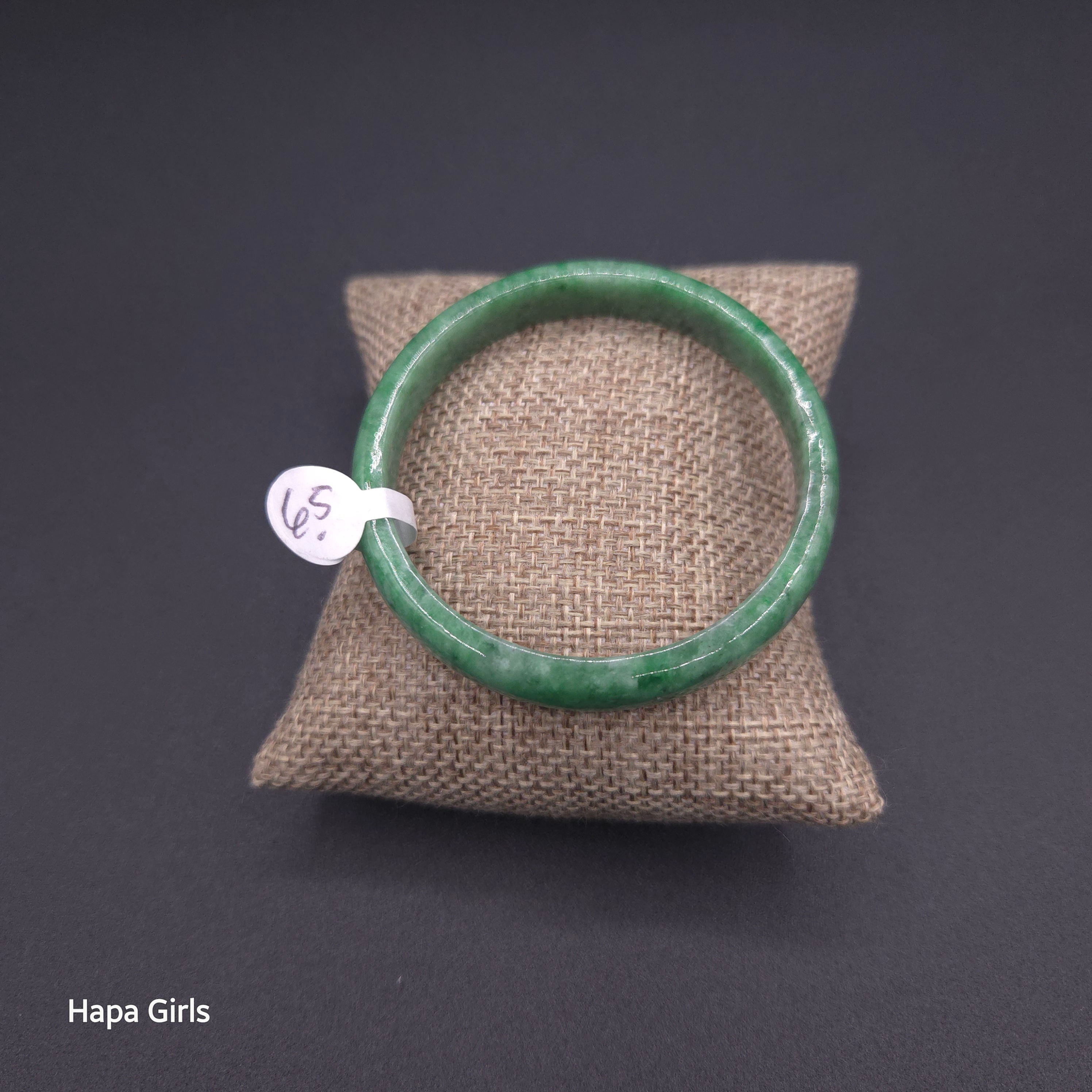 10mm, Jade Bangle Green - Flat, 4mm Thick (Size 6.5)