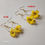 Thumbnail: Puakenikeni Clay Tear Med. Hoop Earrings Yellow w/Detailed Center (Gold Plated)