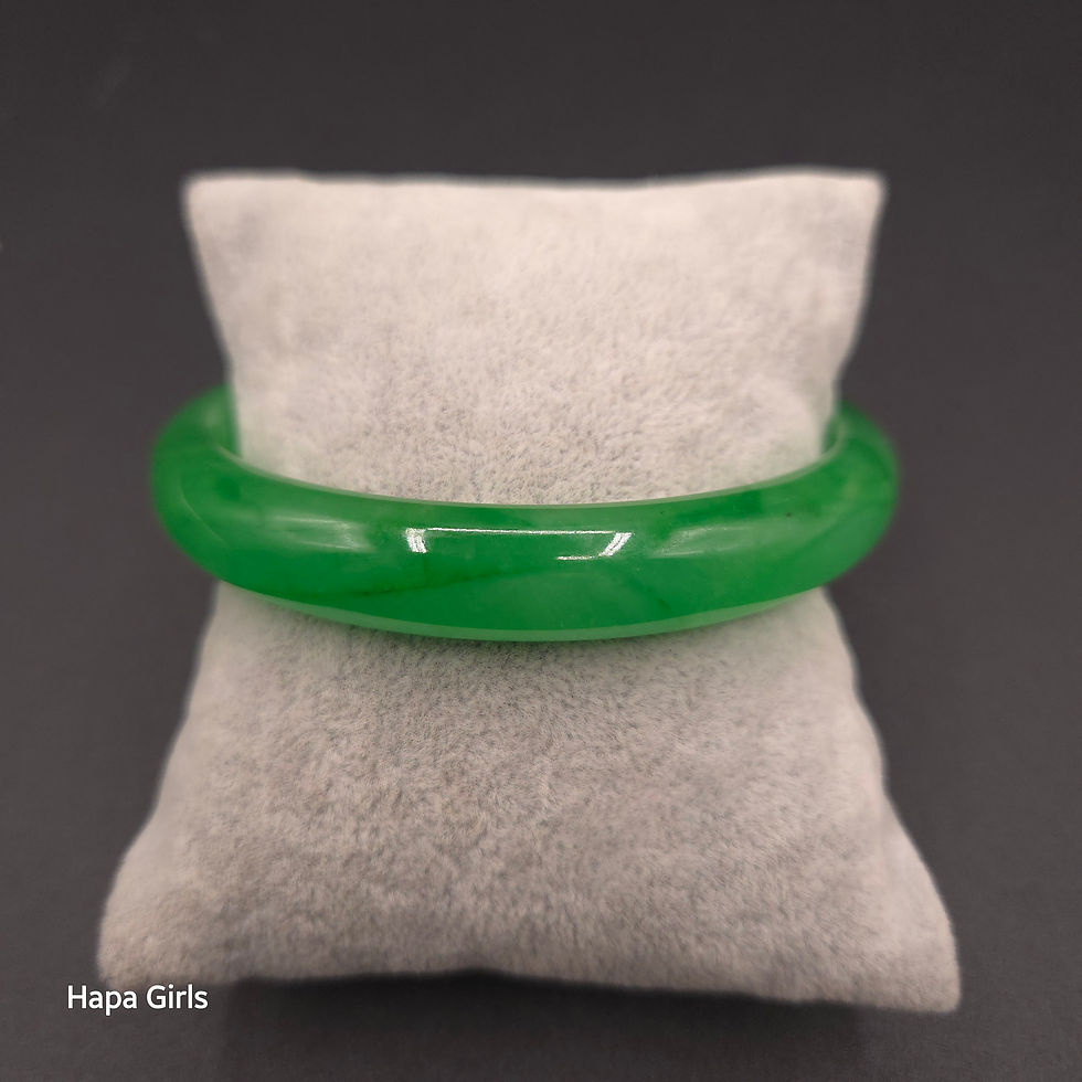14mm, Jade Bangle Green - Flat, 7mm Thick (Size 8.2)