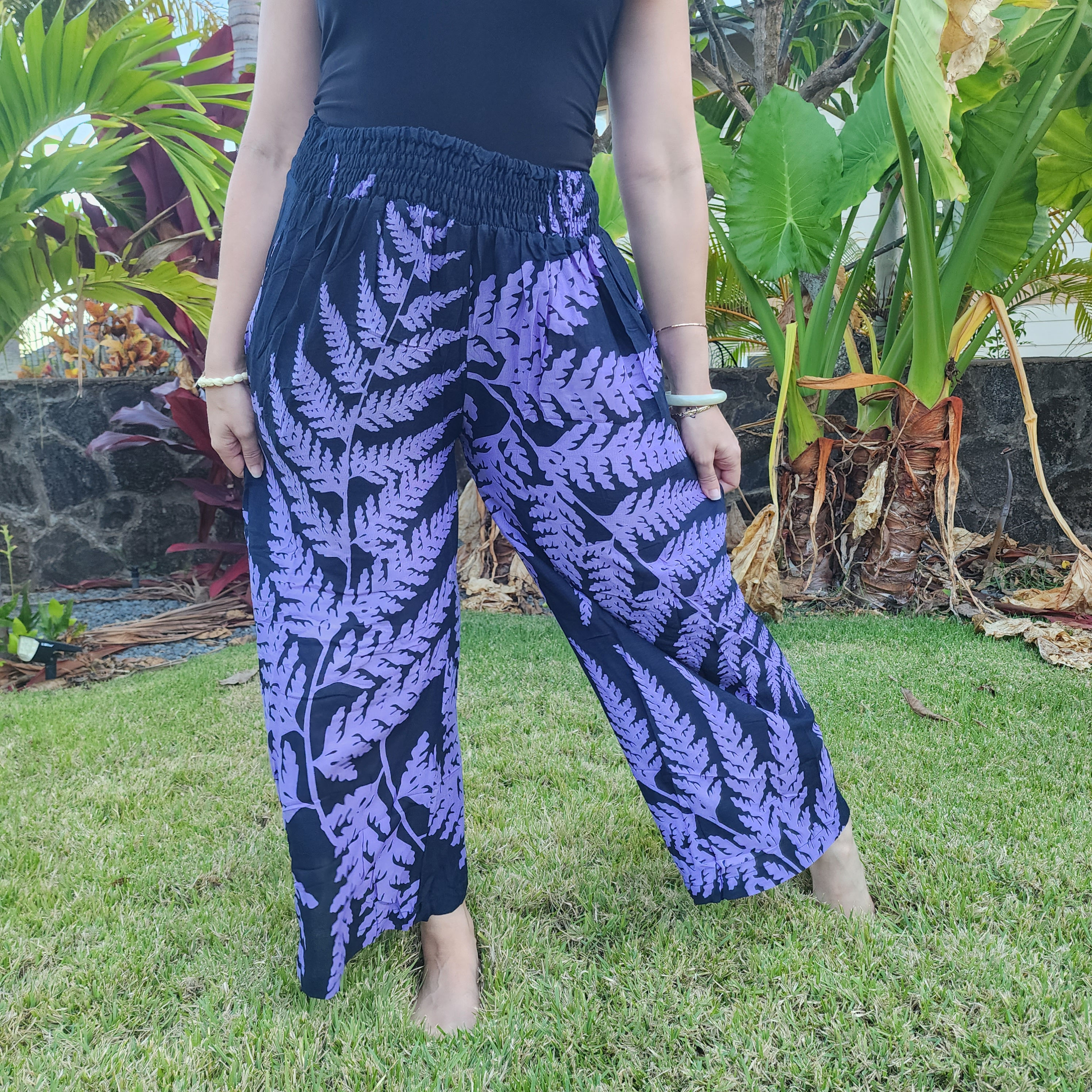 Palazzo Pants Palapalai Black/Lavender (Size 0-14)