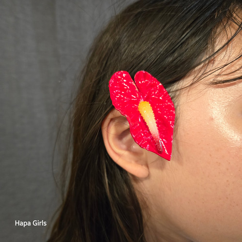 Anthurium Flower Hair Pick (Red) | Hapa Girls