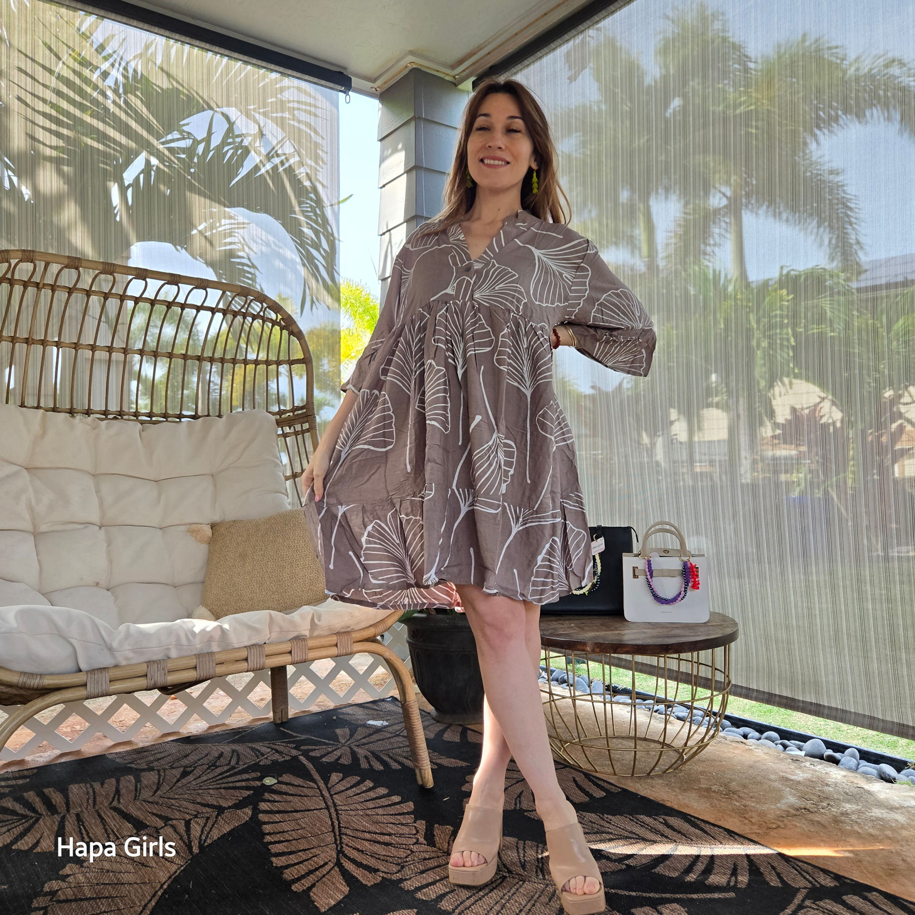 Baby Doll Dress Ginkgo Chanterelle/Cream (Size 0-14)