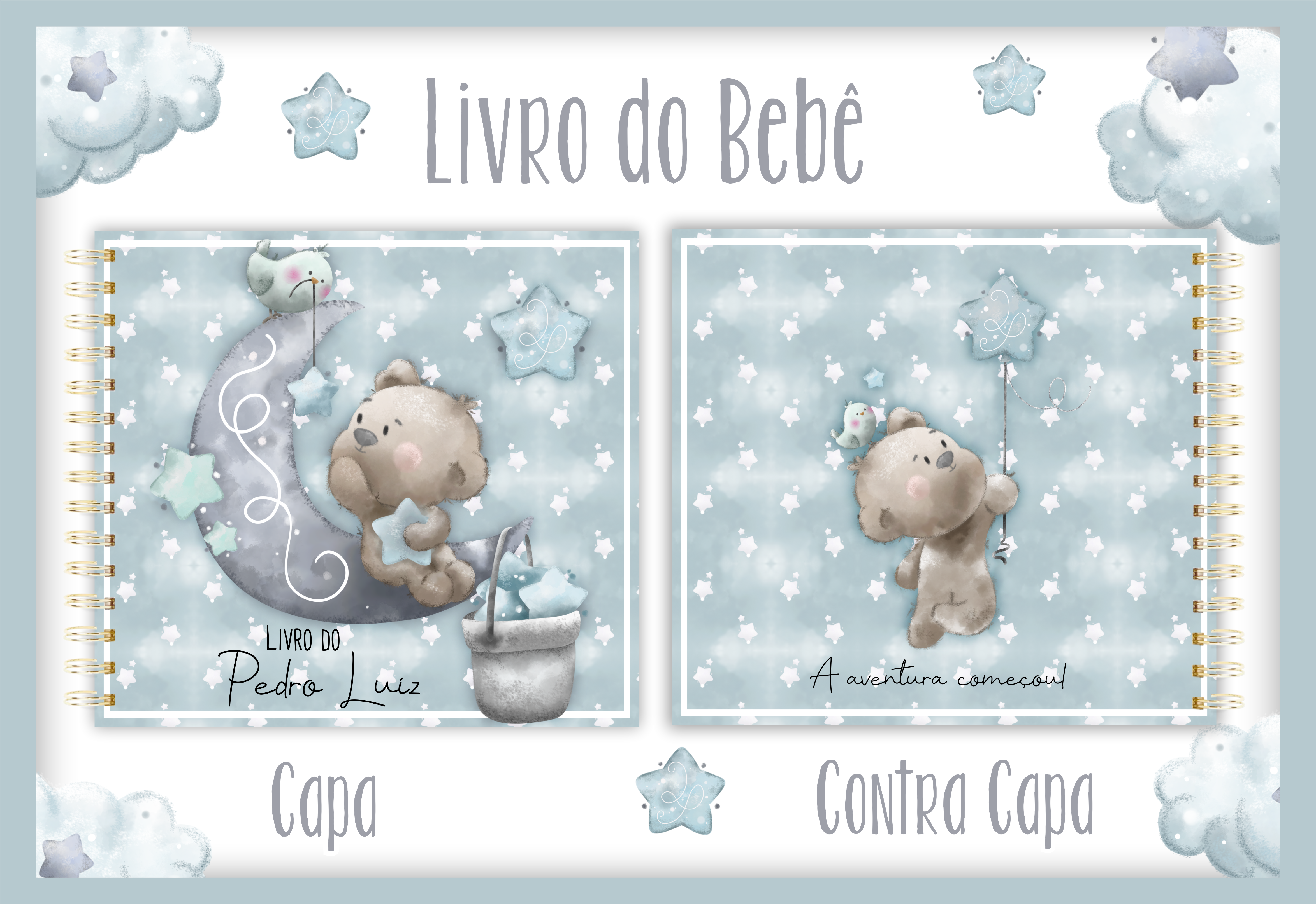 Livro do bebê Urso na lua