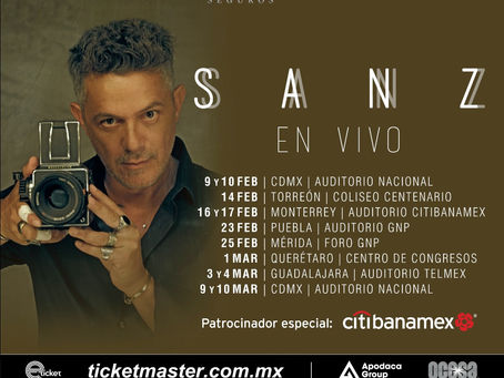 Alejandro Sanz regresa a México con su nueva gira: Sanz en Vivo