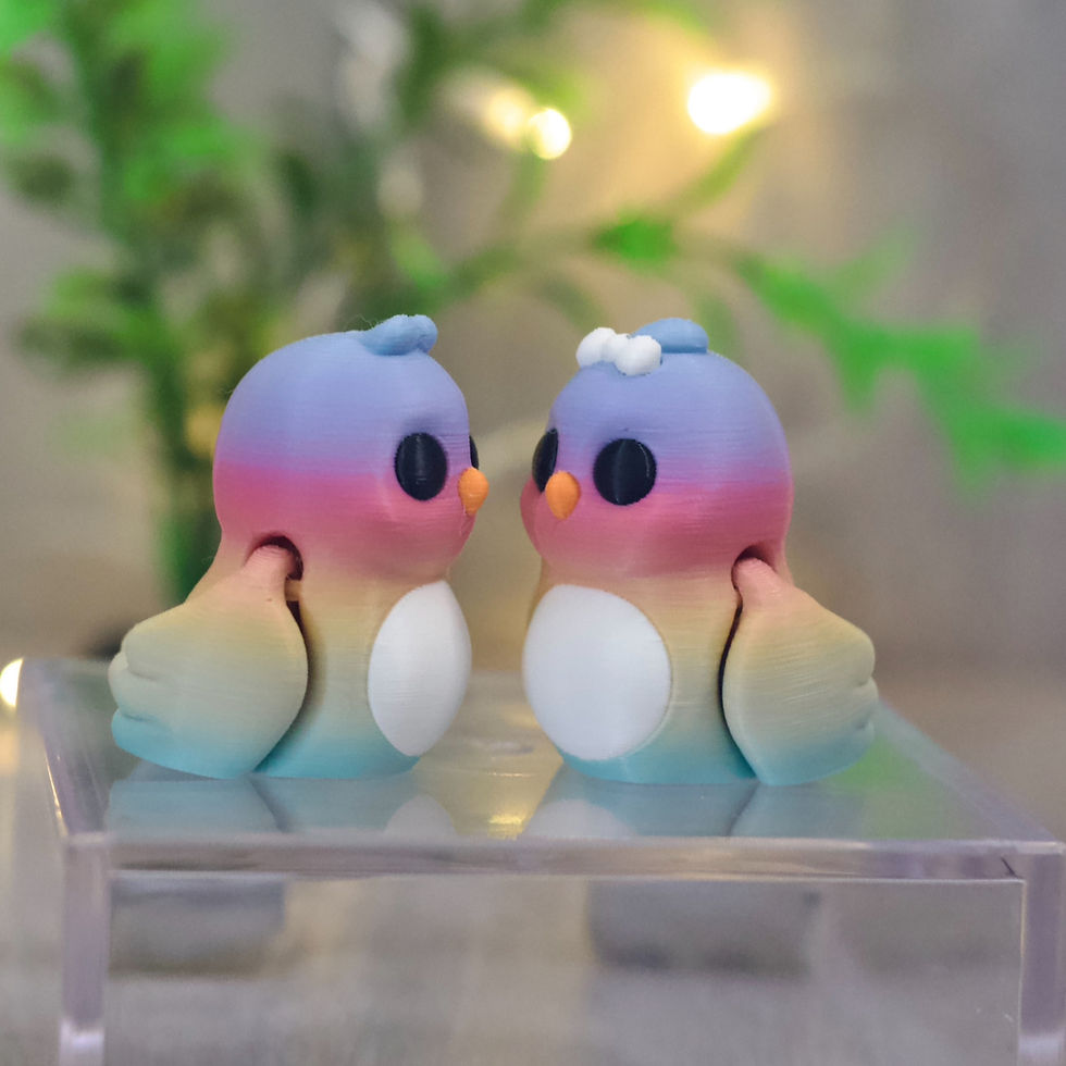 Thumbnail: 3d printed rainbow penguin