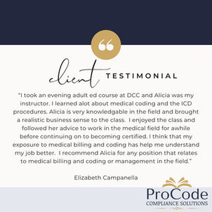 Alicia Receives an Excellent Recommendation from a Student of the Adult Education Course she Instructed