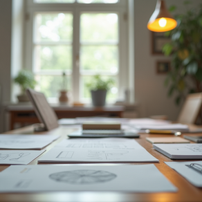 A well-organized workspace representing the design phase of instructional design.