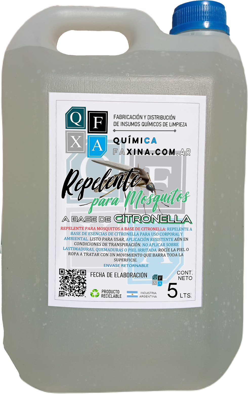 Repelente para Mosquitos a Base de Citronella 5LTS (Por Mayor)